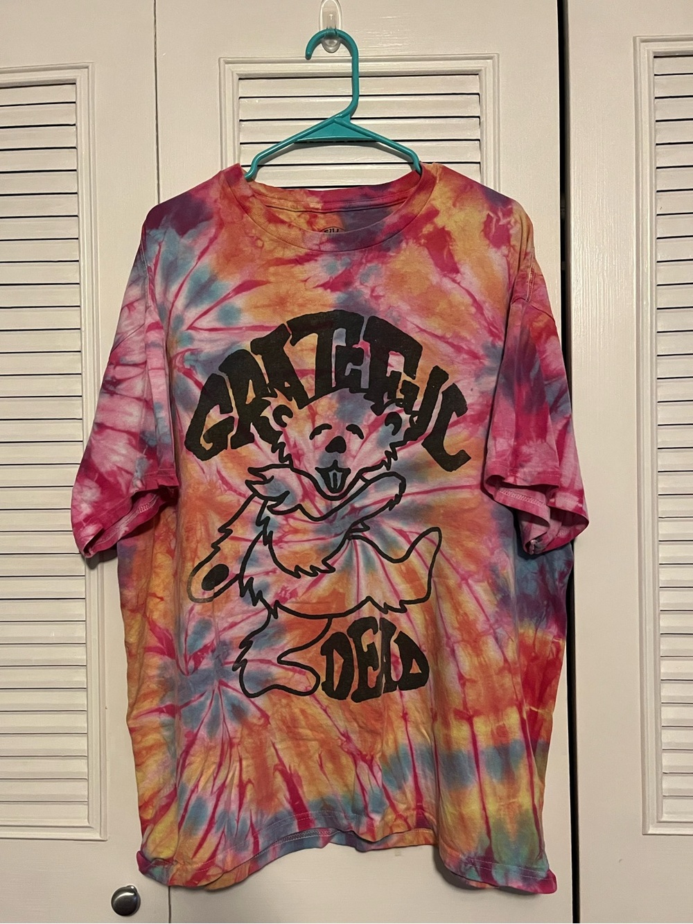 Urban Outfitters Tie-Dye Grateful Dead Short Sleeve Tee - Pink, Yellow, Blue